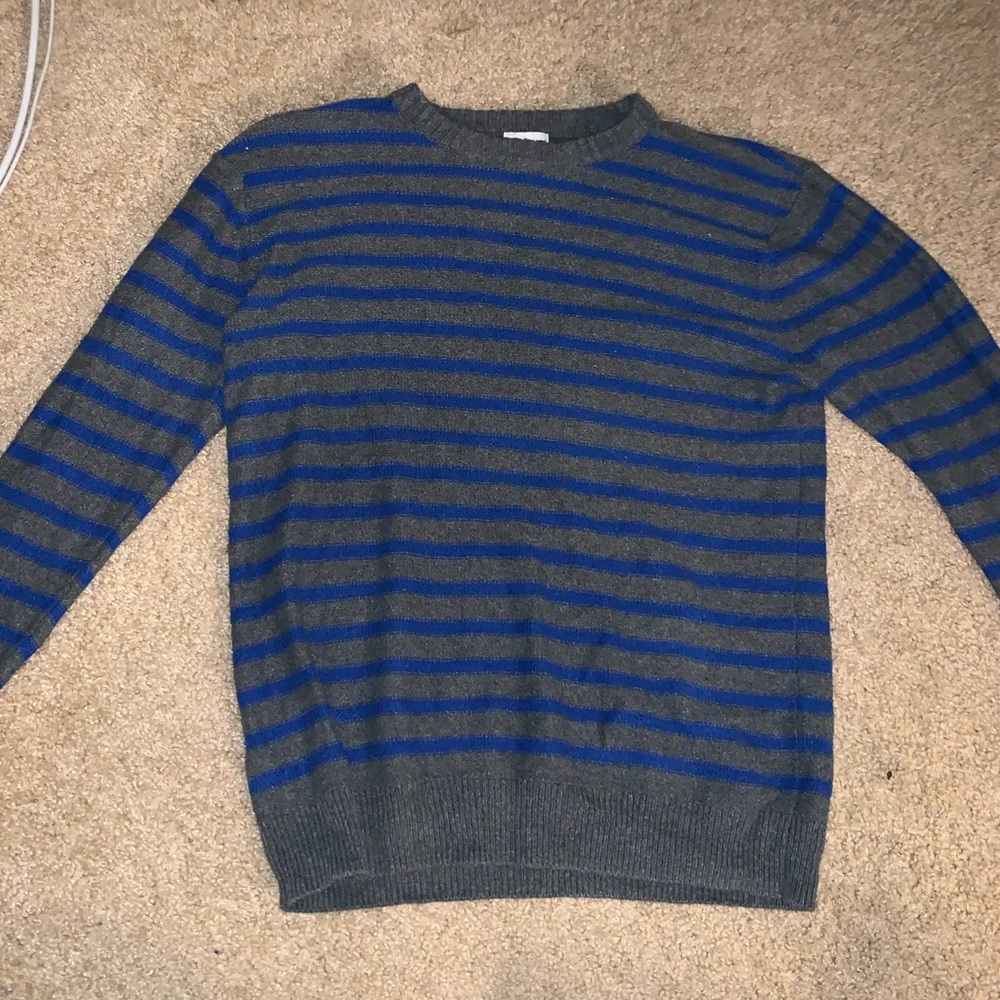 Blue and grey striped MENS SHIRT